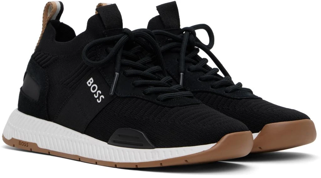 Hugo Boss Black Knitted Sneakers 4