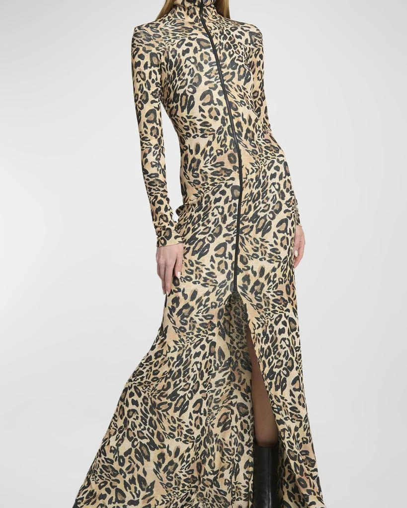 Nanushka Blaize Leopard Turtleneck Maxi Dress 7