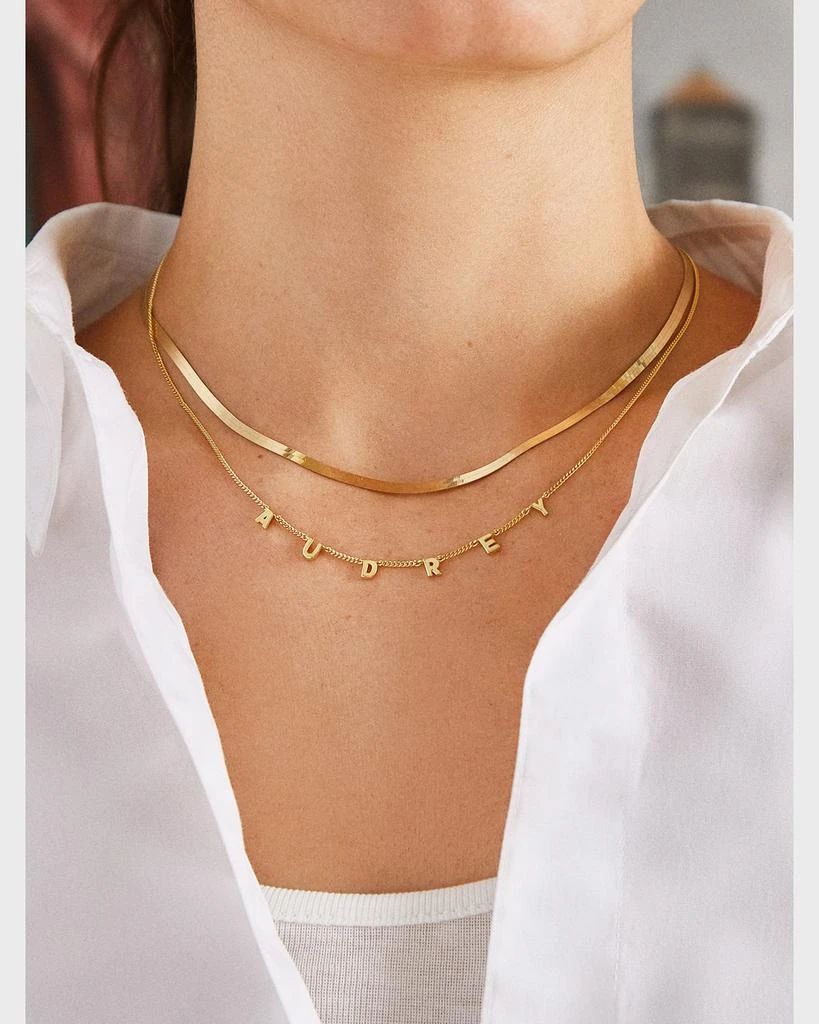 BAUBLEBAR Mini 18K Gold-Plated Custom Spaced Letter Name Necklace 2
