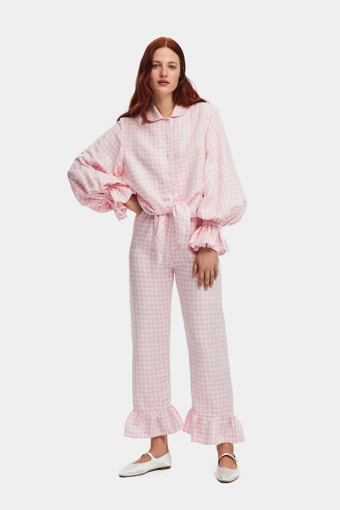 Sleeper Rumba Linen Lounge Suit in Pink Vichy 2