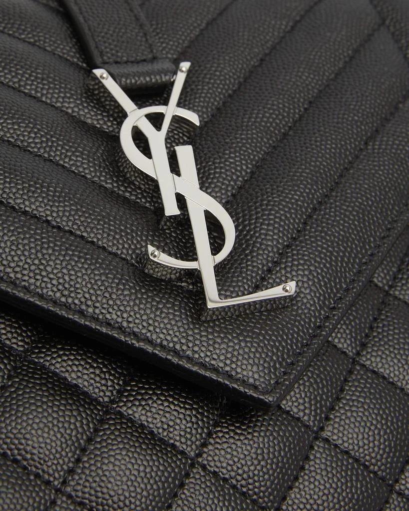 Yves Saint Laurent Envelope Triquilt Medium YSL Shoulder Bag in Grained Leather 10