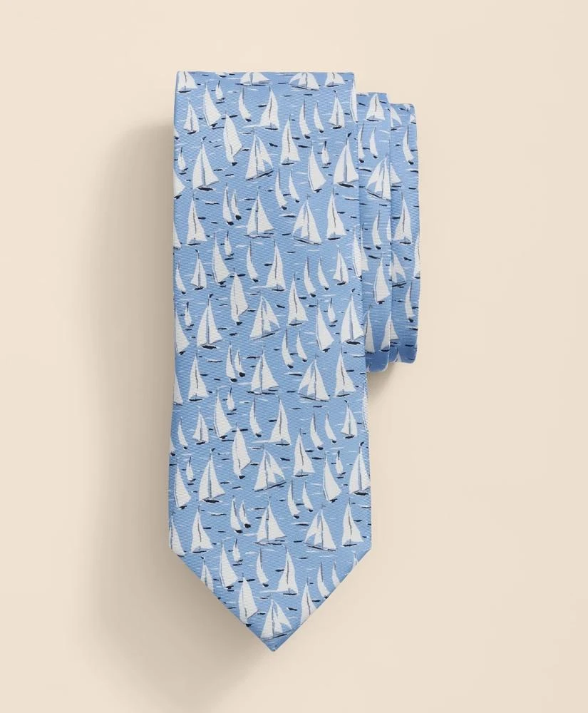 Brooks Brothers Silk Sailboat Motif Tie 1