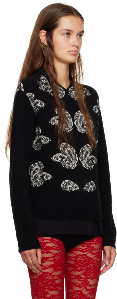 Puppets and Puppets Black & White Paisley Sweater