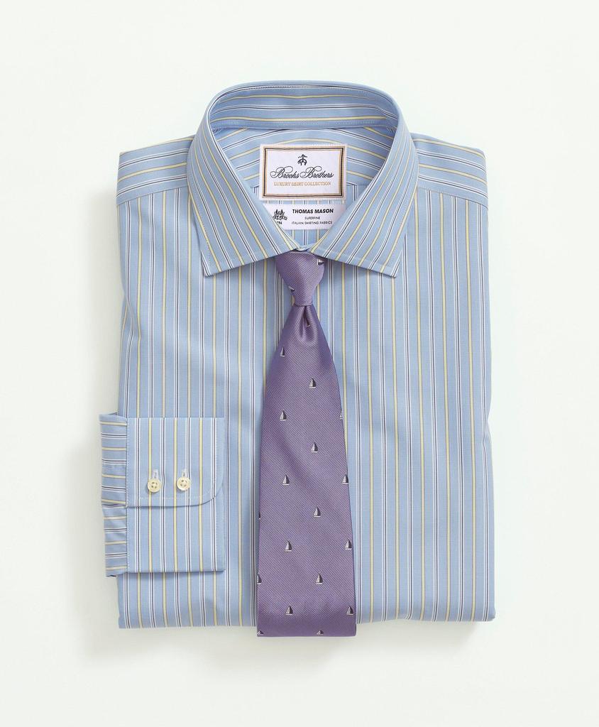 Brooks Brothers Brooks Brothers X Thomas Mason® Cotton Poplin English Collar, Stripe Dress Shirt