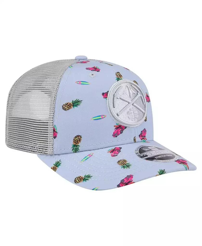 New Era Men's Light Blue/Gray Denver Nuggets Adventure Aloha Pattern 9SEVENTY Stretch-Snap Hat 3