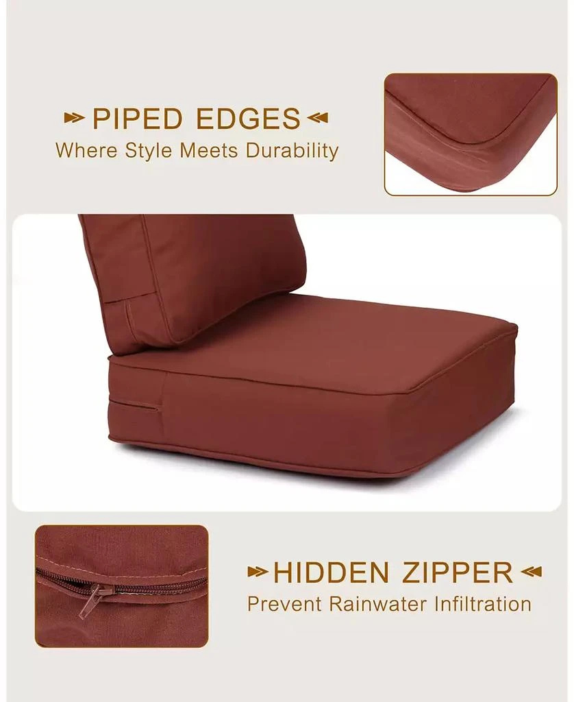 Aoodor Outdoor Patio Chair Cushions Set, Sunbrella Fabric Weather-Resistant Outdoor Cushion with Individual Pocket Springs 4