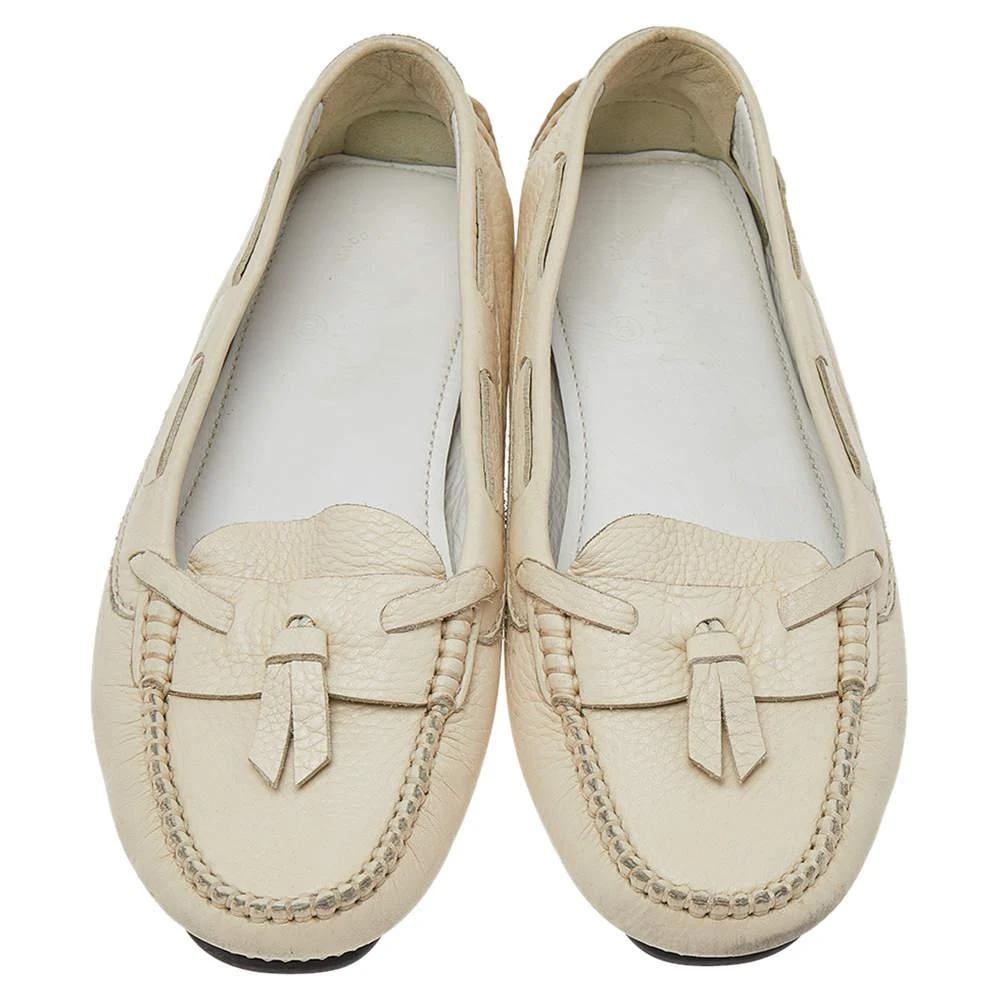 Chanel Chanel Cream Leather Slip on Loafers Size 38.5 3