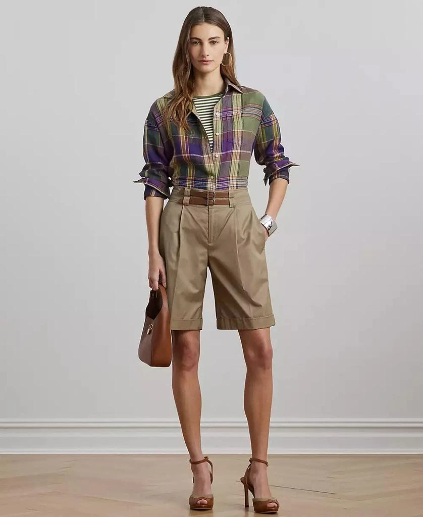 Ralph Lauren Petite 100% Linen Relaxed-Fit Plaid Linen Shirt 2