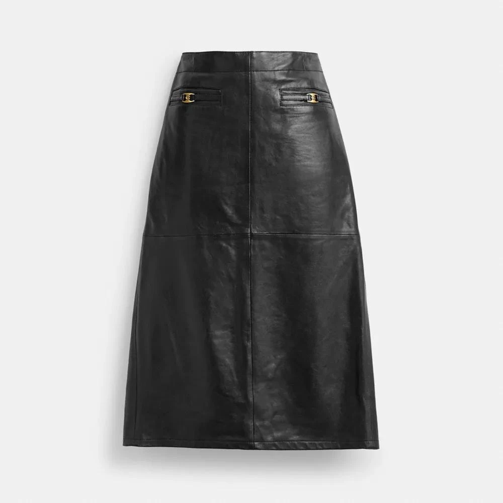 Coach Heritage C Long Leather Skirt 1