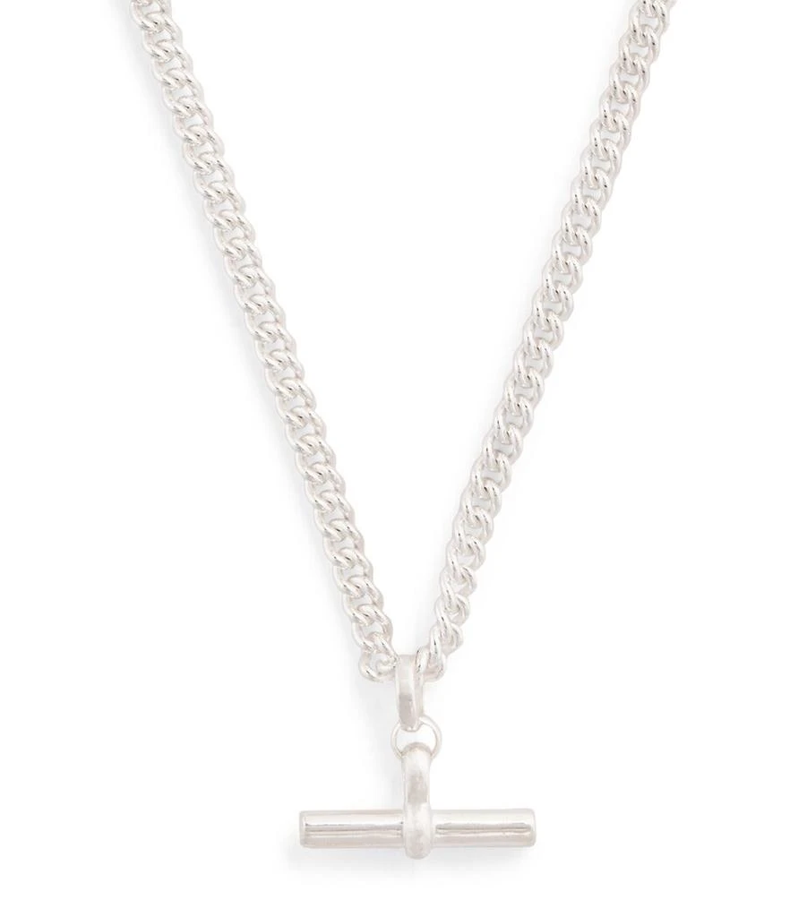 TILLY SVEAAS Sterling Silver T-Bar Curblink Chain Necklace 1