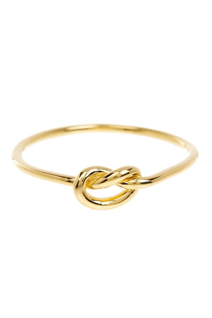 Sterling Forever 14K Yellow Gold Vermeil Thin Love Knot Ring