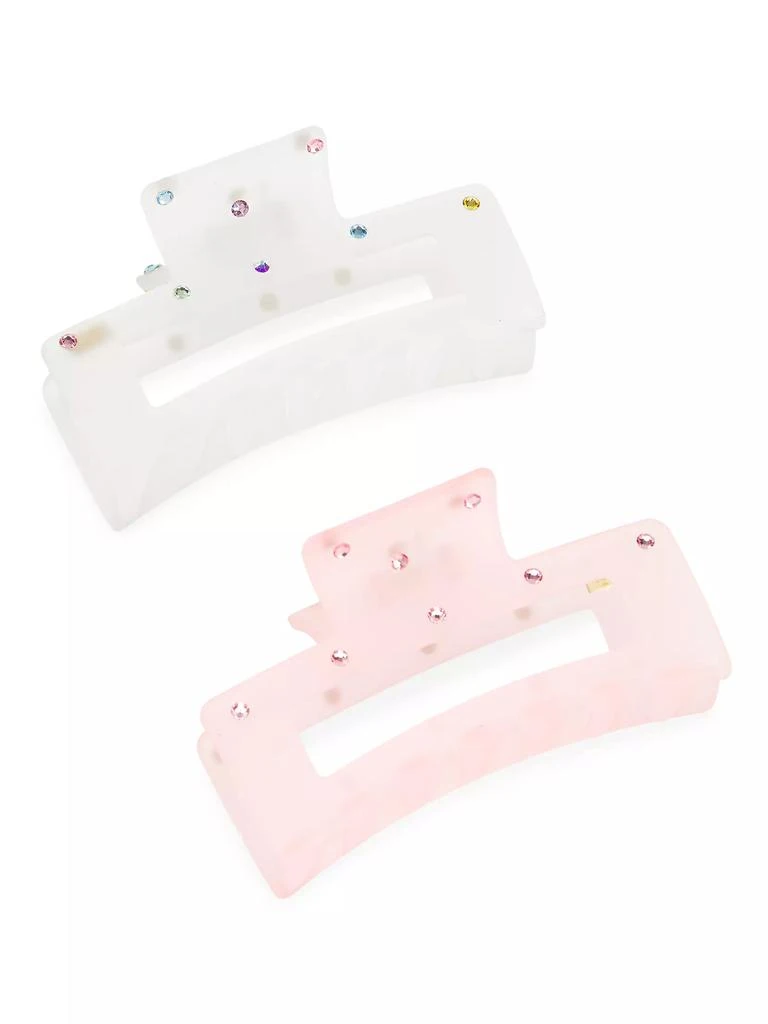 Bari Lynn Girl's 2-Piece Crystal Claw Hair Clip Set 1