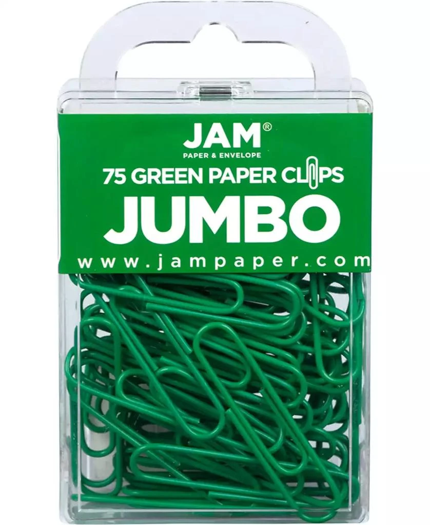 JAM Paper Colorful Jumbo Paper Clips - Large 2" - Paperclips - 75 Per Pack 1