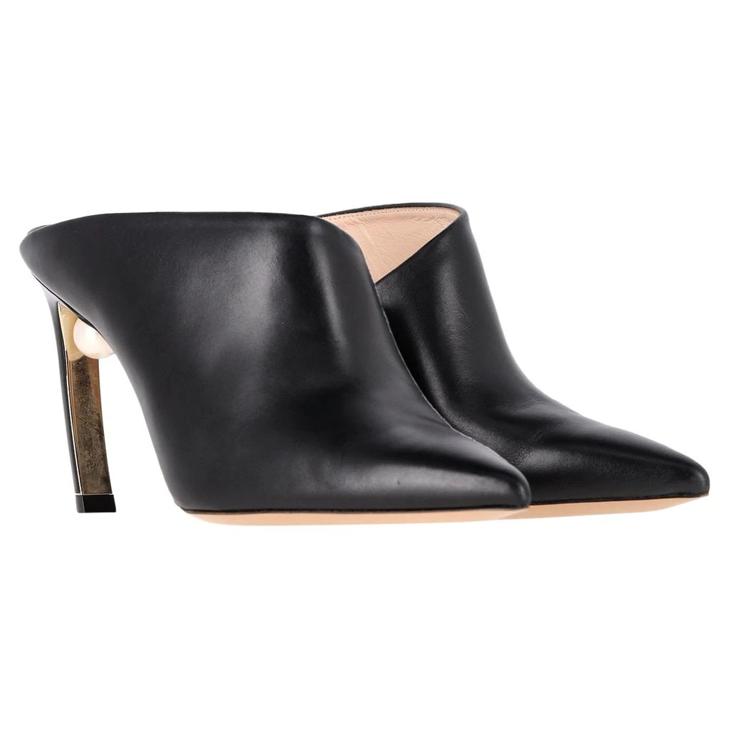 Nicholas Kirkwood Mira Pointed Toe Mules in Black Leather 4