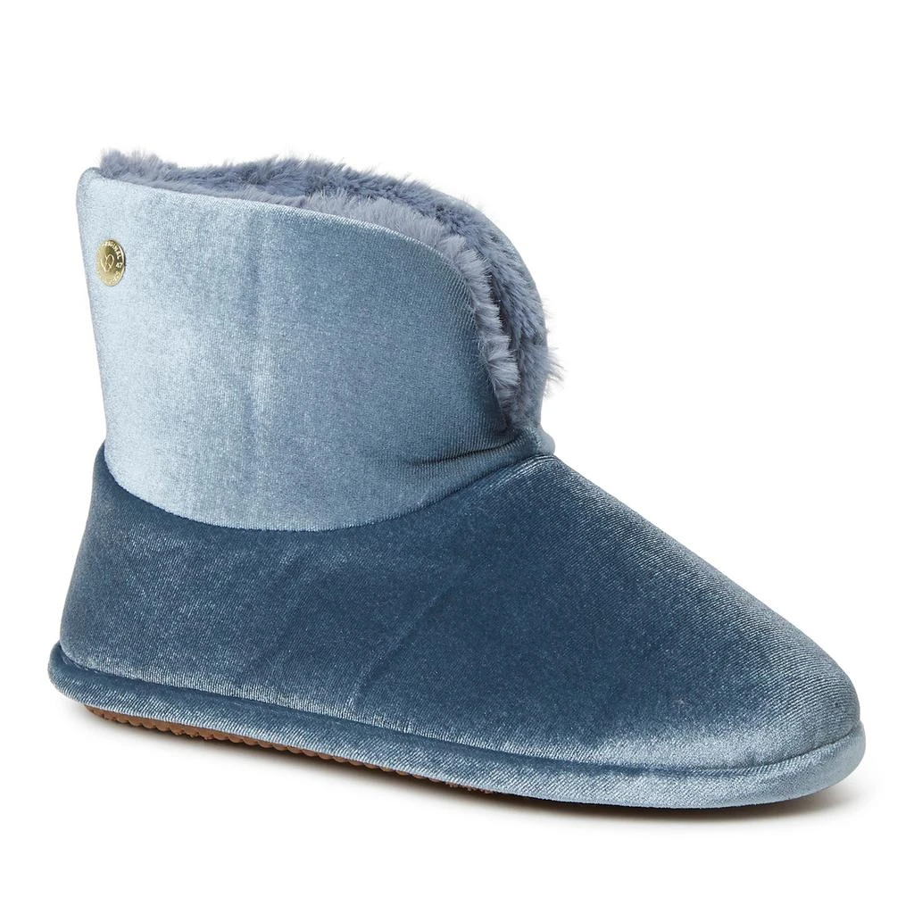 Dear Foams Women's Sara Shiny Velour Bootie Slippers 4