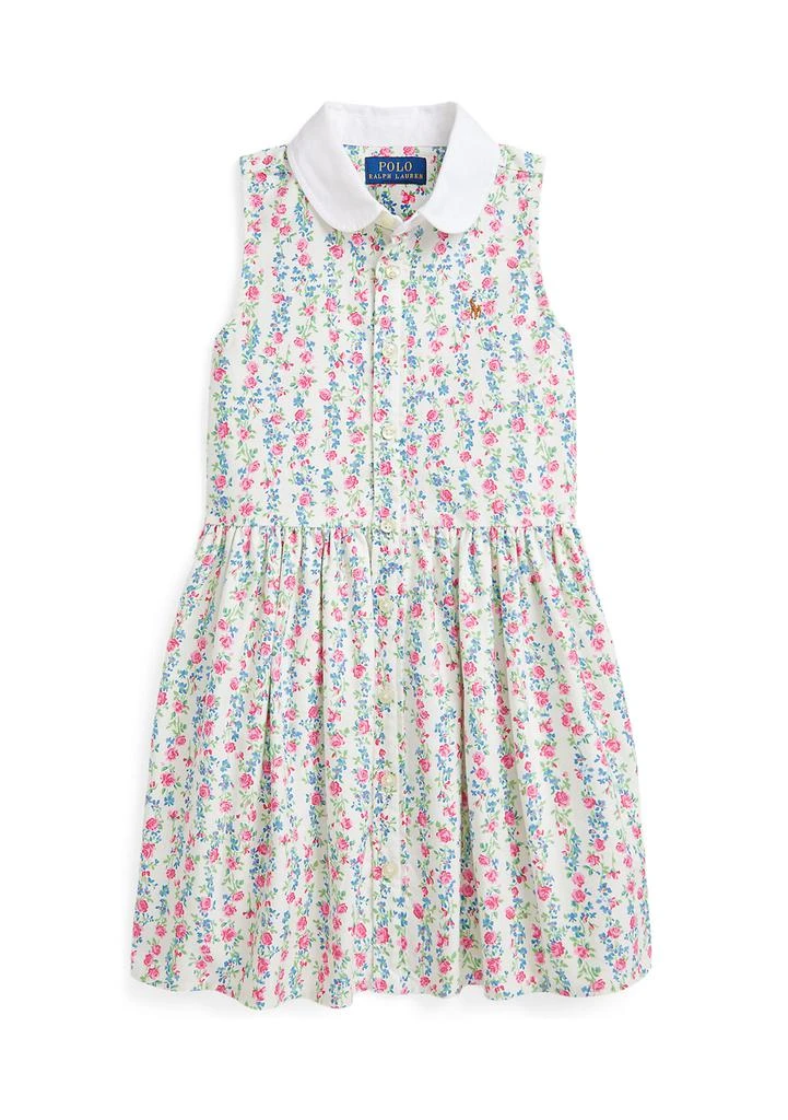 Ralph Lauren Girls 2-6x Floral Cotton Oxford Shirtdress