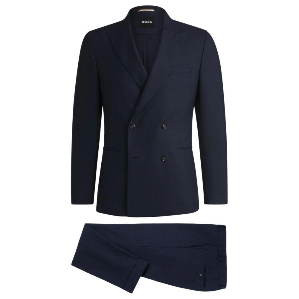 Hugo Boss Melange suit in wool with natural stretch 1