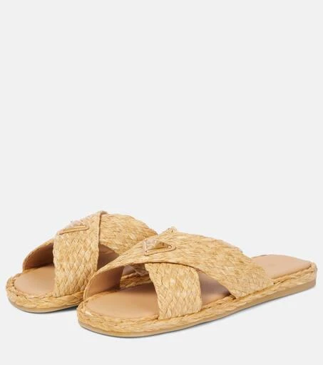 Prada Raffia slides 4