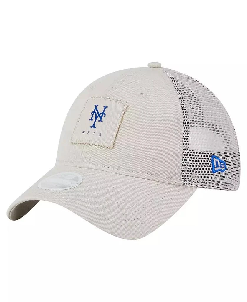 New Era Women's Light Beige New York Mets Square Stitch 9TWENTY Adjustable Hat 1