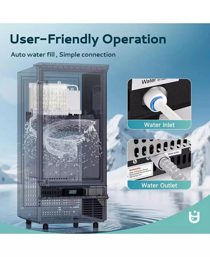 Euhomy 80-lb Ice Per day Black Freestanding Cubed Ice Maker with LCD Control and Reversible Door 5