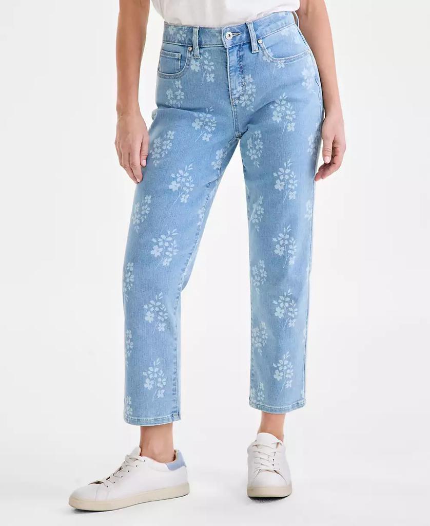 Style & Co Women's Printed Mid-Rise Curvy Capri Jeans, 4-16P, Exclusively at Macy's