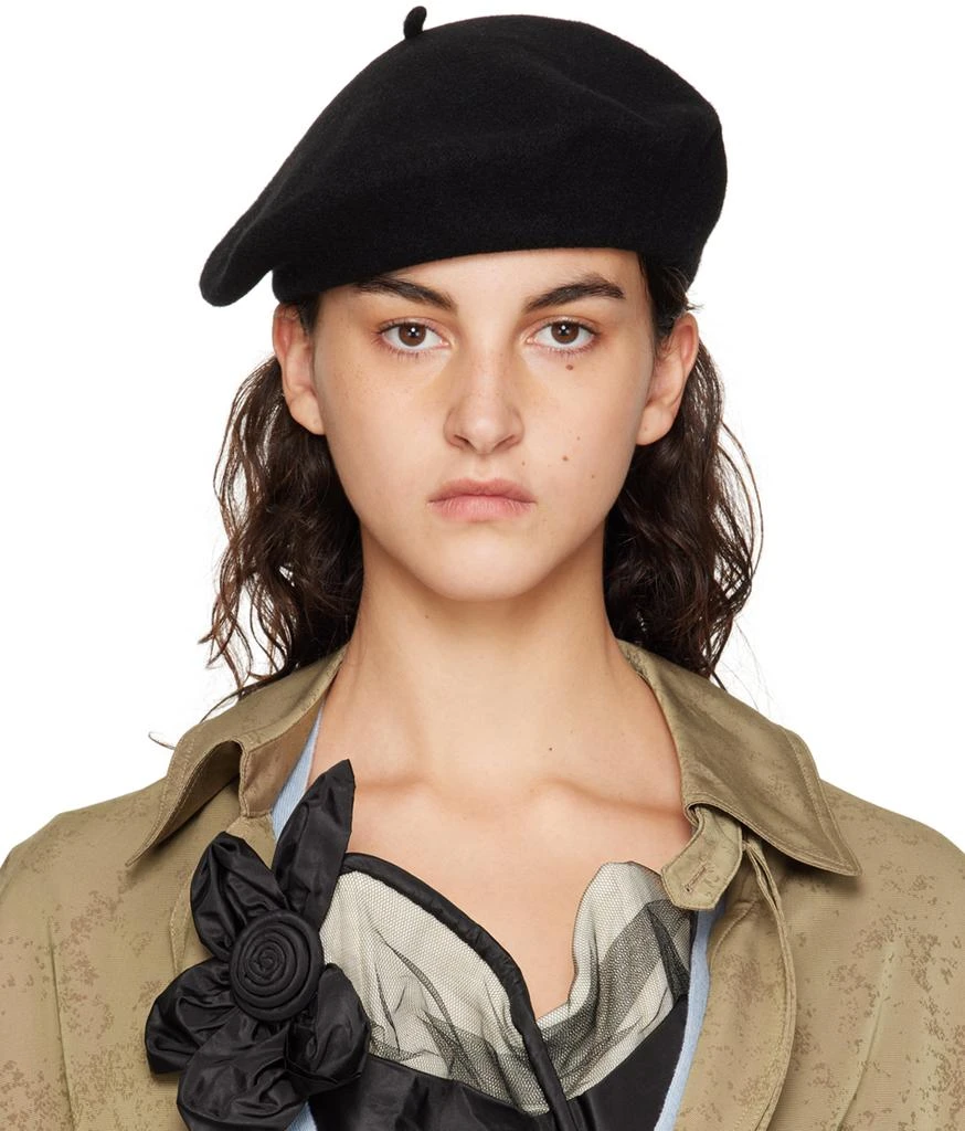 MAISON MARGIELA Black Heavy Wool Beret 1