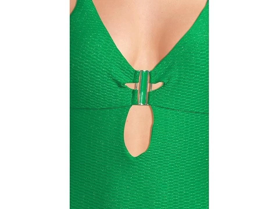 Becca BECCA Luxe Evelynn Plunge Swimsuits Women's   Buckle One Piece NWO164 5