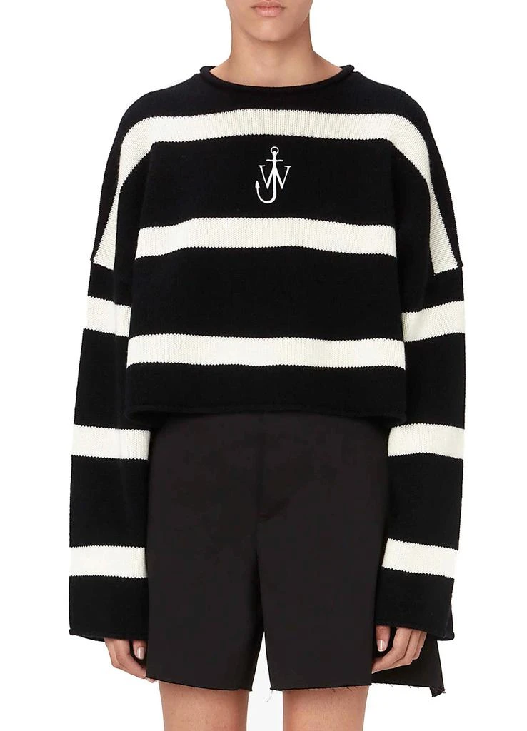 JW Anderson Cropped jumper with anchor logo embroidery 2