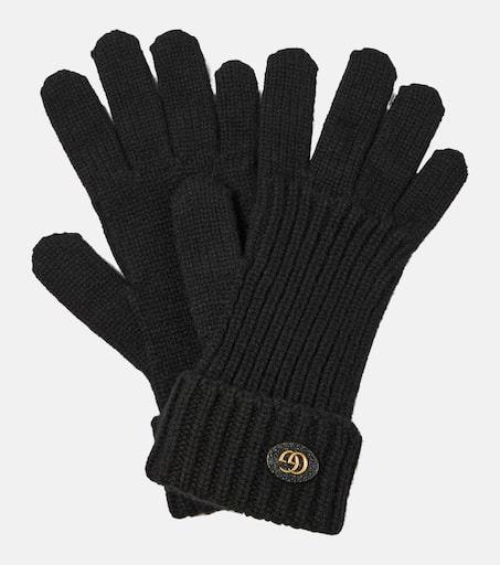 24AW new/GUCCI ダブルGウール混ラメ手袋 Globe White Gucci Long Crystal Embellished Mesh Gloves - Accessories