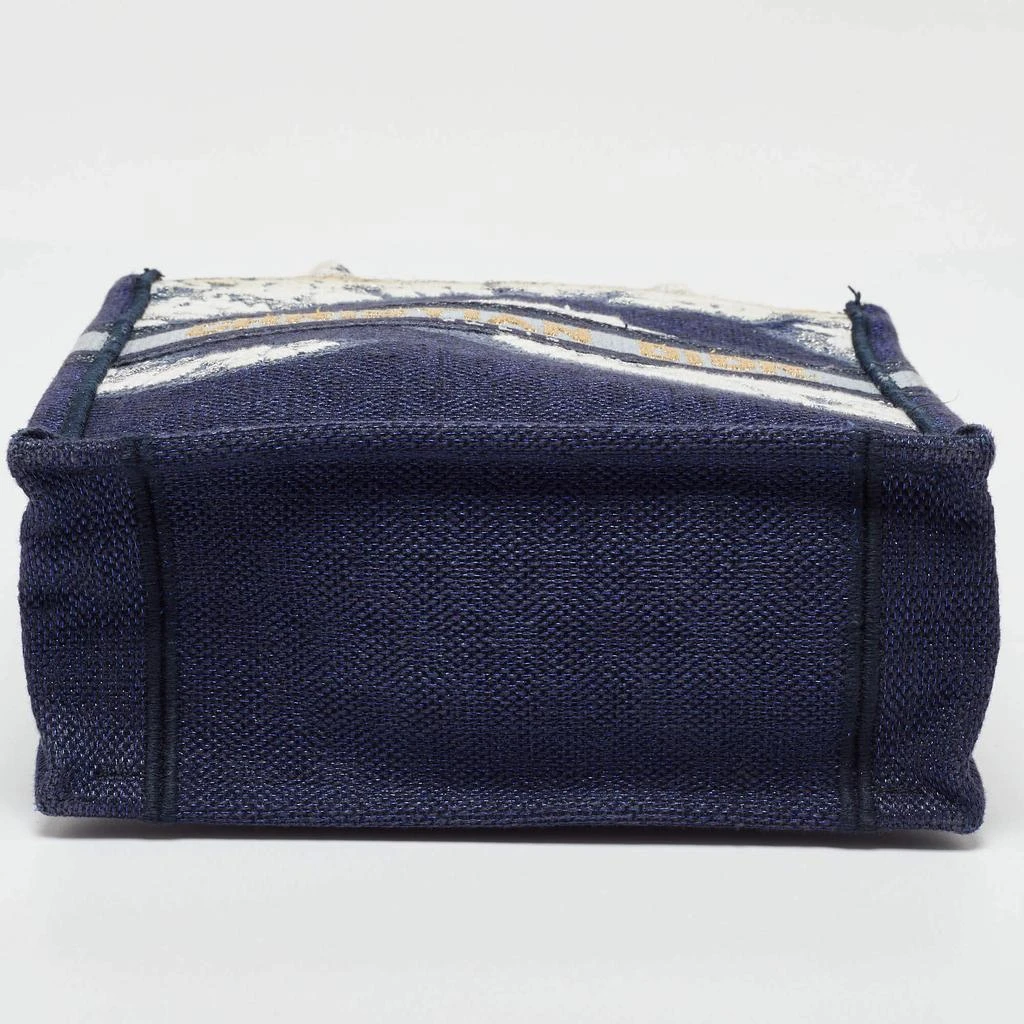 Dior Dior Navy Blue/White Tie Dye Canvas Mini Vertical Dior Book Tote 8