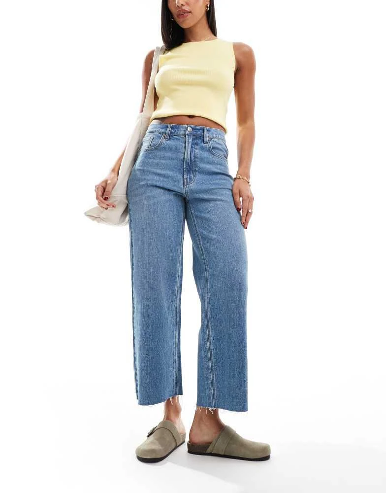 PacSun Pacsun hepburn low rise distressed baggy jeans in mid wash blue 1