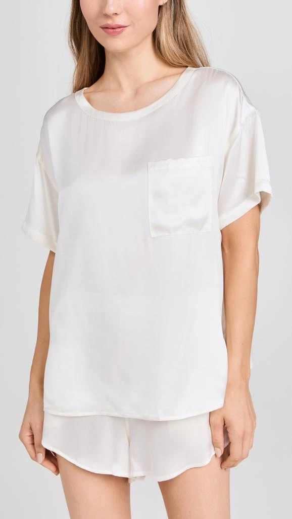 Lunya Washable Silk Tee Short Set 1