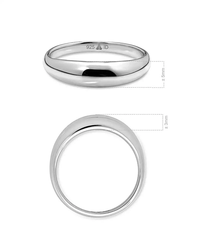 DEVATA Dome Ring in Rhodium Plated Sterling Silver 5