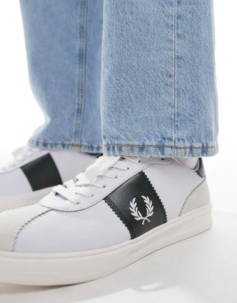 Fred Perry Fred Perry B4 leather and suede trainers in white 4