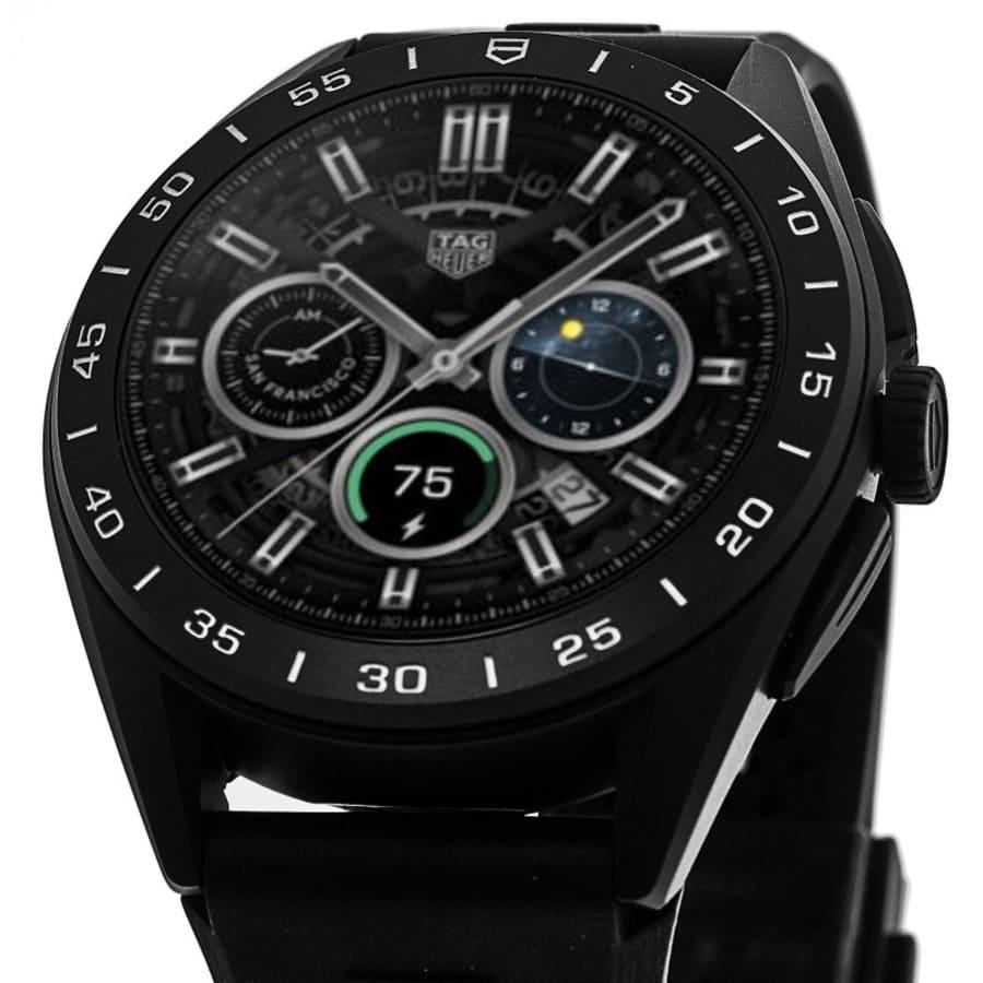 TAG Heuer Connected Calibre E4 - 45mm Digital Dial Black Rubber Strap Men's Watch