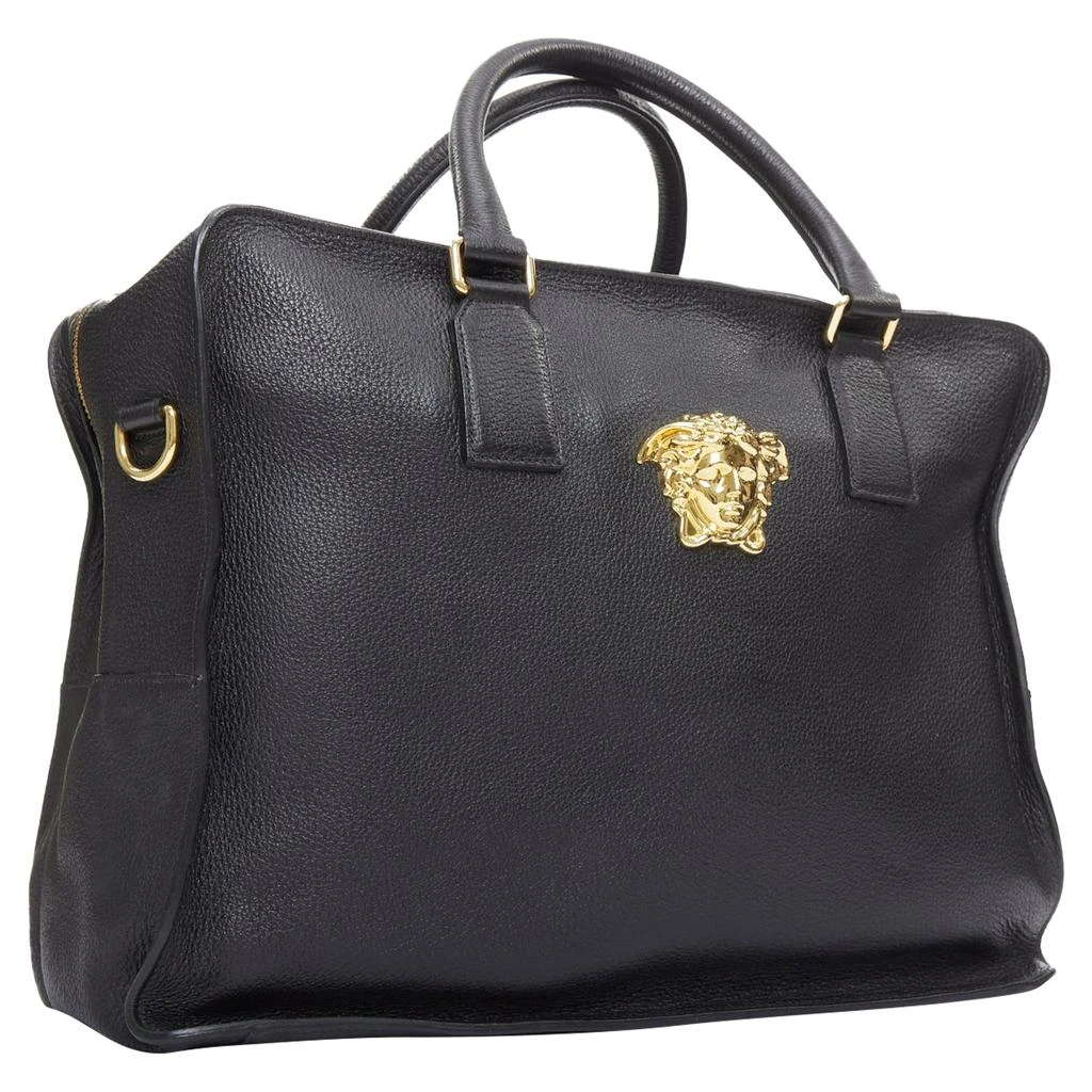 Versace Medusa Palazzo black calfskin g emblem laptop briefcase bag 3