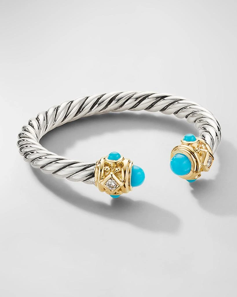 David Yurman 2.3mm Renaissance Color Ring with 14K Gold and Diamonds in Silver 1