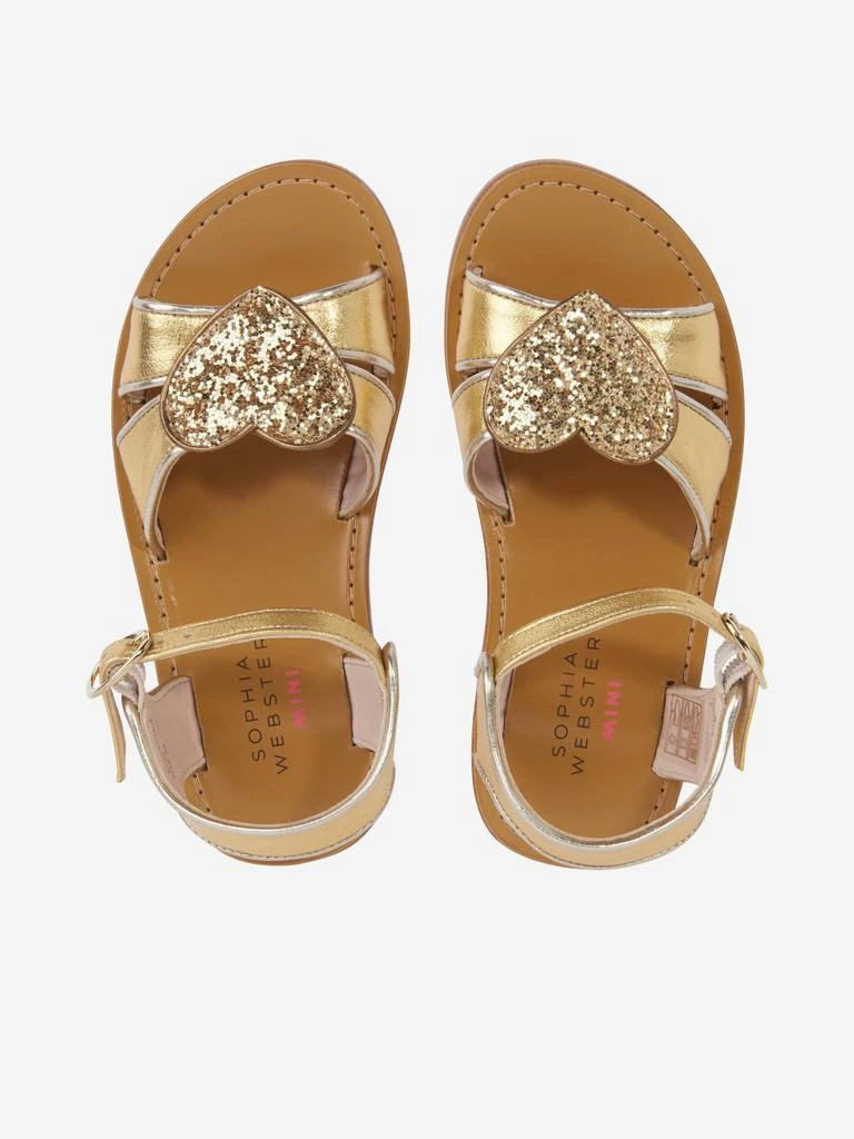 Sophia Webster Sophia Webster Girls Leather Amora Sandals in Gold 4