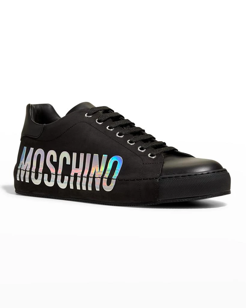 Moschino Men's Iridescent-Logo Low-Top Sneakers 4