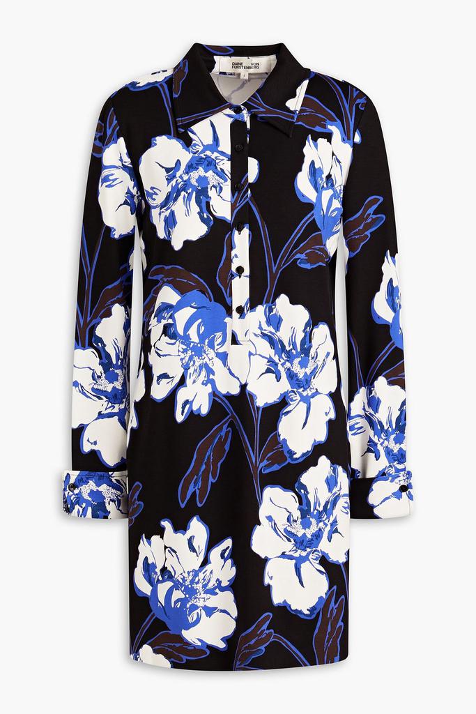 Diane von Furstenberg Alarica floral-print jersey mini shirt dress