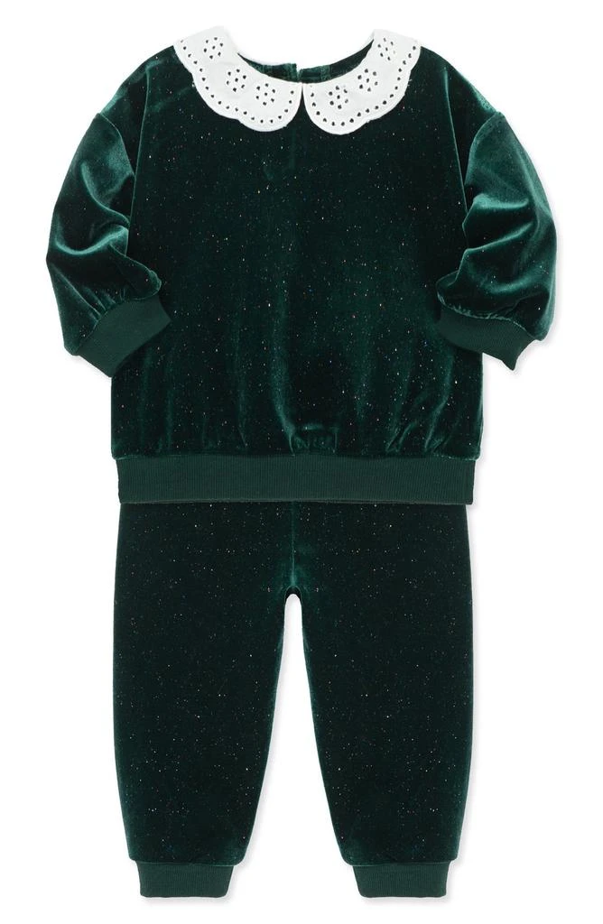 Little Me Sparkle Velour Top & Joggers Set 4
