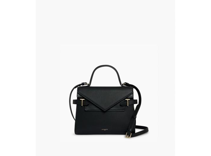 le tanneur Sac à main double rabat moyen modèle Emilie en cuir signature T