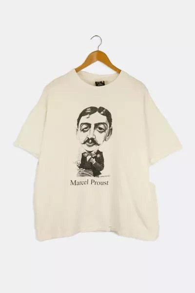Urban Outfitters Vintage Marcel Proust Cross Hatch Cartoon Sketch T Shirt 1