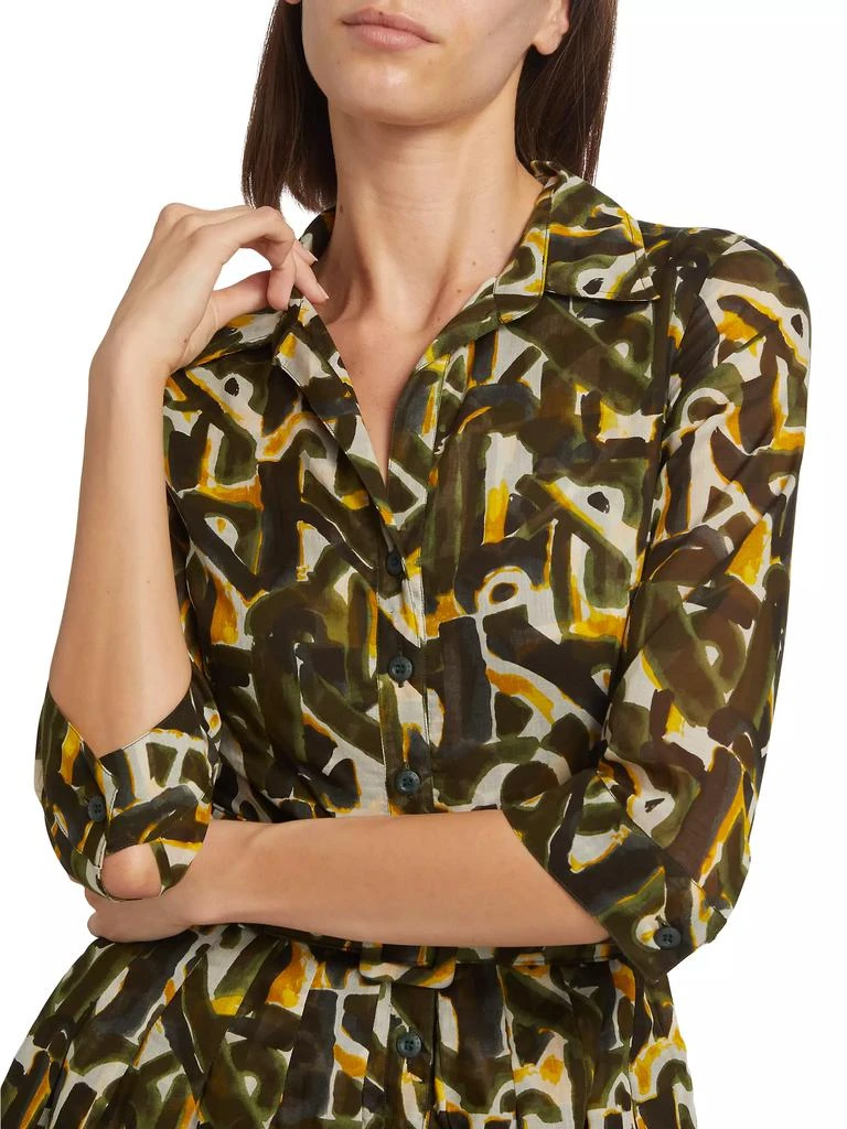 SAMANTHA SUNG Audrey Dot Cotton Shirtdress 7