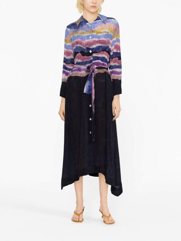 CHUFY Women's Ella Silk Shirt Dress In Kaia Navy
