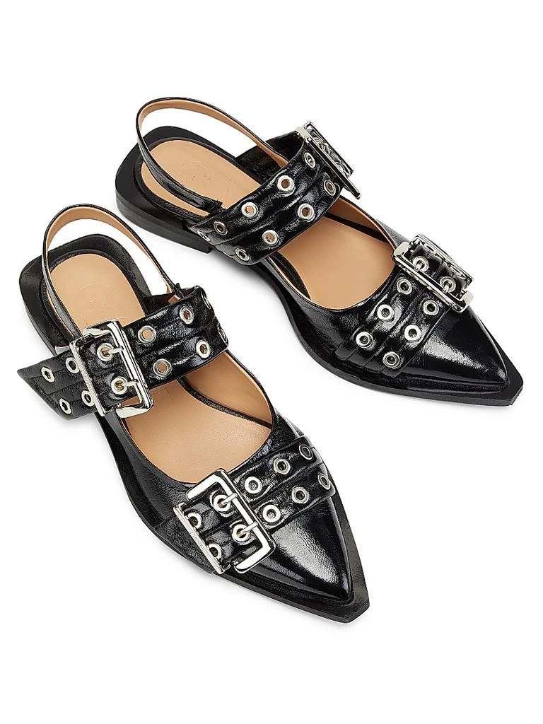 Ganni Buckle Ballerina Flats 4