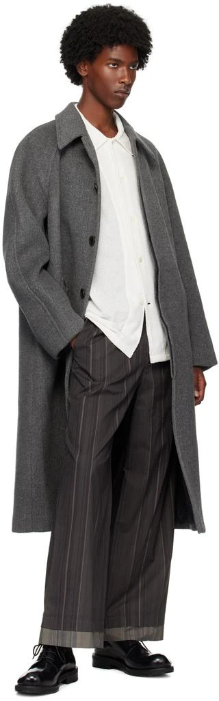 AMOMENTO Gray Raglan Long Coat 4