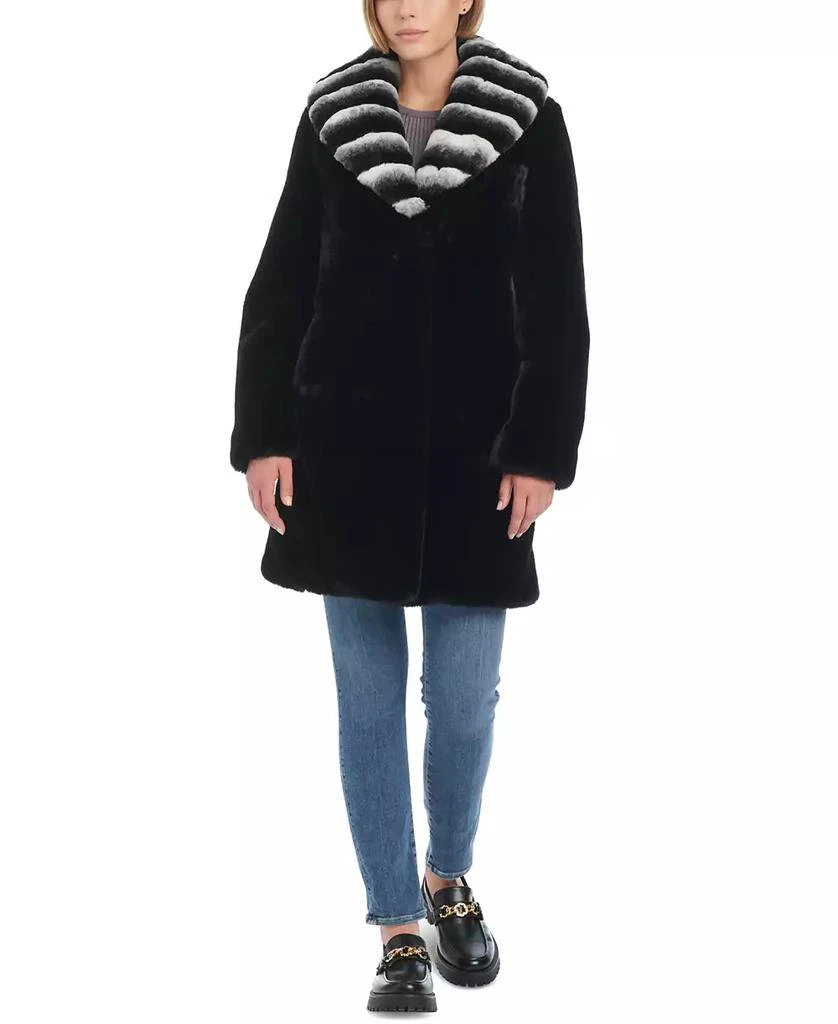 JONES NEW YORK Women's Faux-Fur Shawl-Collar Coat 1
