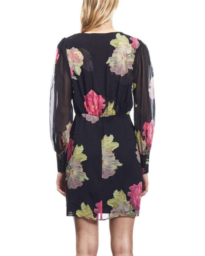 The Kooples Rose Surplice Neck Mini Dress