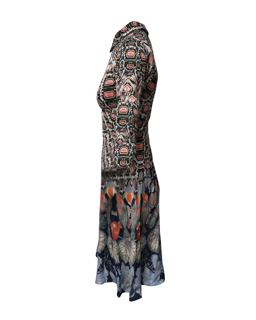 Temperley London Printed Fit and Flare Midi Dress in Multicolor Polyester